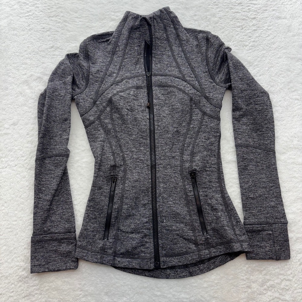 Lululemon Define Jacket Heathered Charcoal Grey Space Dye Full Zip Activewear